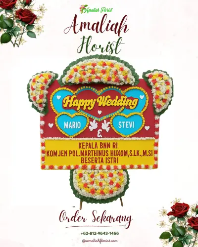Karangan Papan Bunga Pernikahan di Pejagan